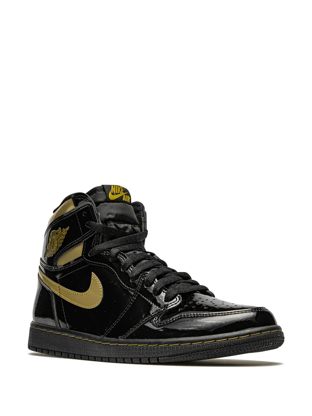 tenis Air Jordan 1 High Black Metallic Gold
